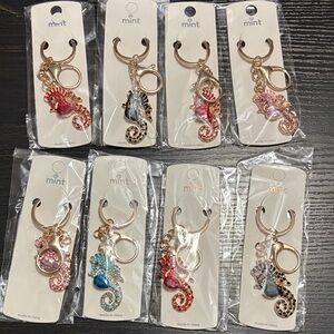 Mint Vibrant Seahorse Keychains bundle